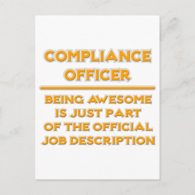 Carte Postale Agent de compliance Description du travail (Devant)