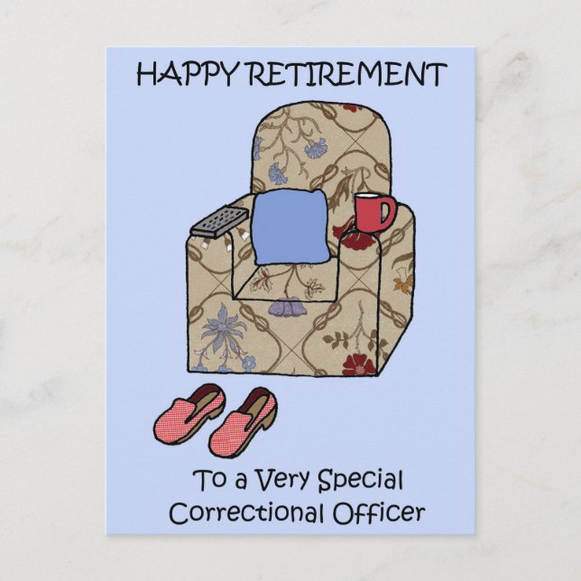 Carte Postale Agent de correction Heureuse retraite (Devant)