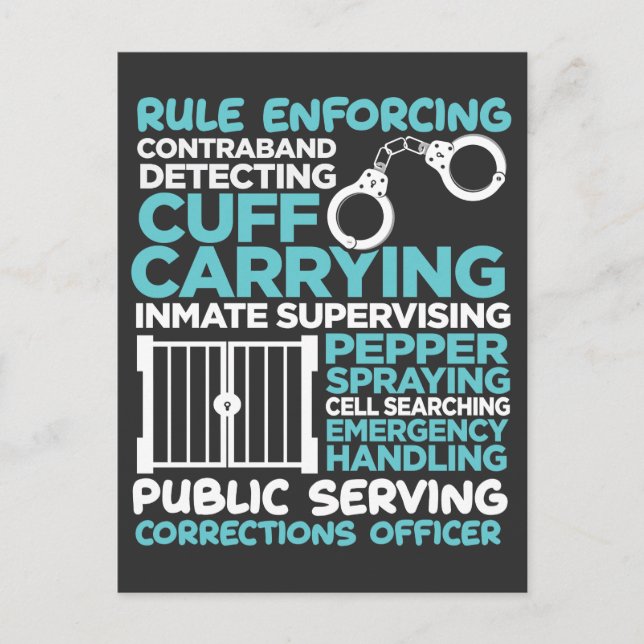Carte Postale Agent de correction Police Homme Emploi applicatio (Devant)