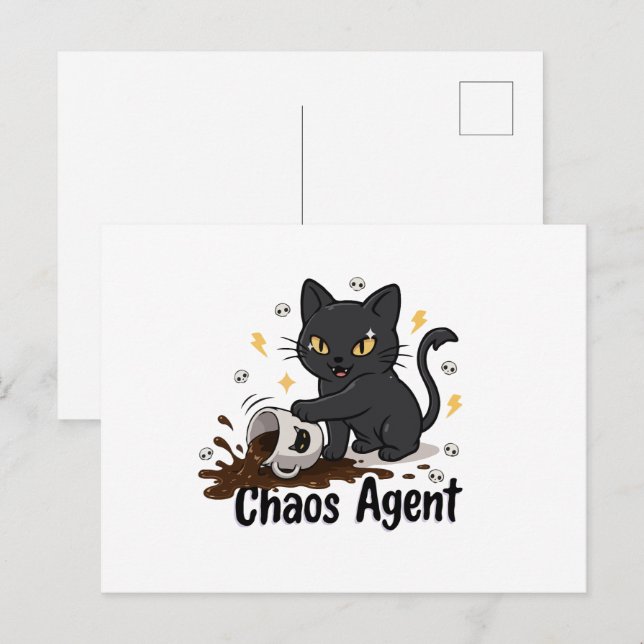 Carte Postale Agent du chaos Black Cat (Devant / Derrière)