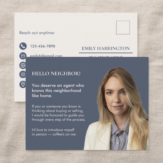 Carte Postale Agent Immobilier Gris Introduction Clé Classique (Créateur téléchargé)