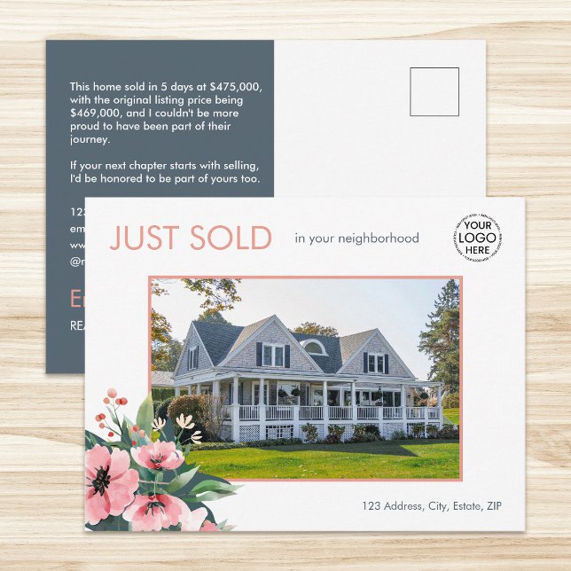 Carte Postale Agent immobilier gris vendu par Blush Bloom (Créateur téléchargé)