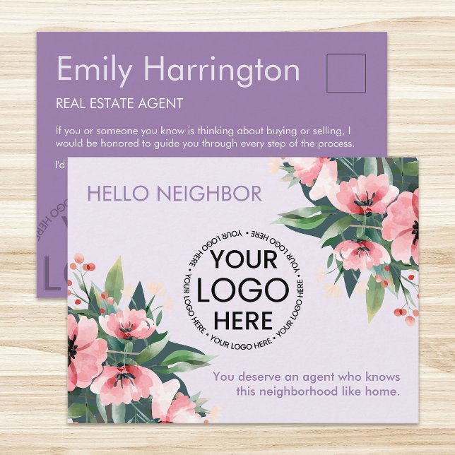 Carte Postale Agent immobilier Mauve Introduction Blush Bloom (Créateur téléchargé)
