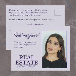 Carte Postale Agent immobilier moderne à la lavande introduction