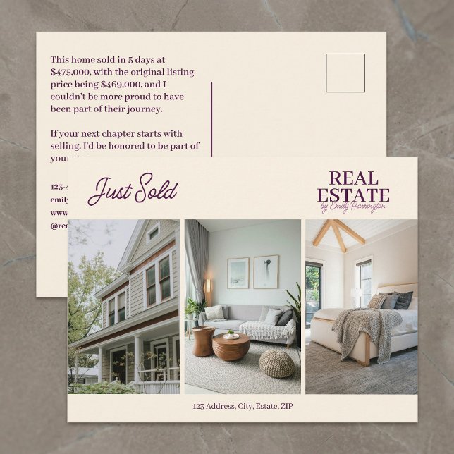 Carte Postale Agent immobilier moderne a vendu une prune (Créateur téléchargé)