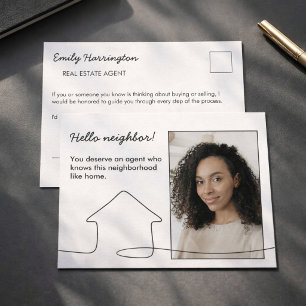 Carte Postale Agent Immobilier Neutre Introduction Art Linéaire