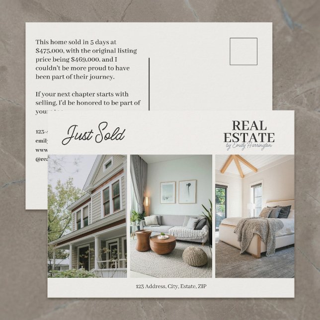 Carte Postale Agent Immobilier Neutre Moderne A Vendu (Créateur téléchargé)