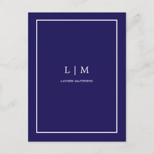 Carte Postale agent immobilier simple bleu minimaliste