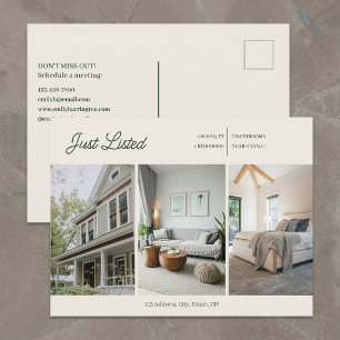 Carte Postale Agent immobilier vert moderne tout juste listé
