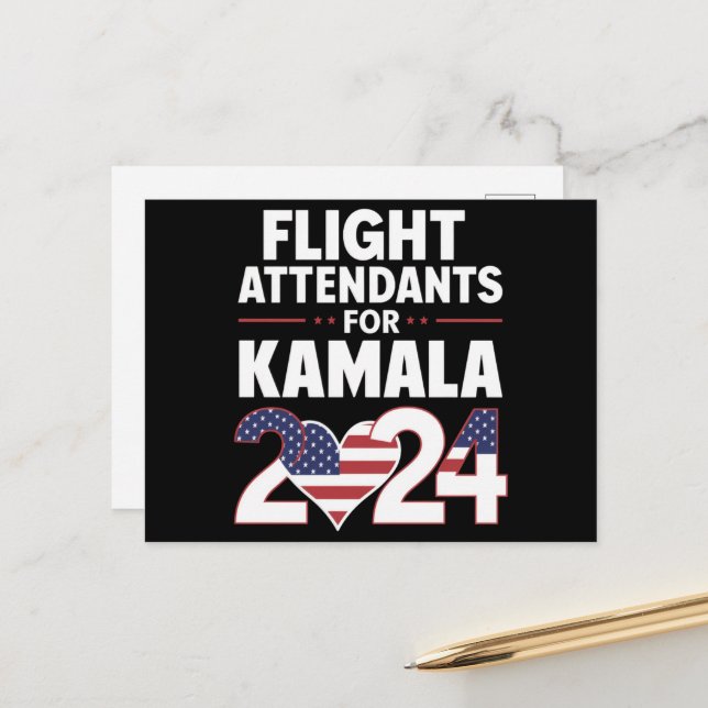 Carte Postale Agents De Vol Pour Les Élections De Kamala Harris  (Devant/Arrière en situation)
