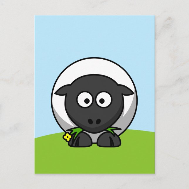 Carte Postale Agneau de dessin animé mignon (Devant)