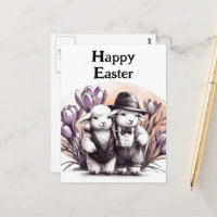 Agneaux de Pâques vintage drôles en costumes