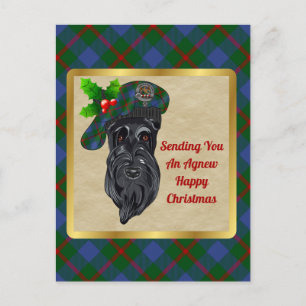 Carte Postale Agnew Clan Badge & Tartan Christmas