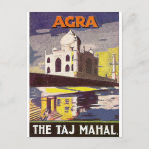 Carte Postale Agra, mausolée de Taj Mahal, Inde. Voyage vintage