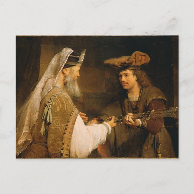 Carte Postale Ahimelech donnant l'épée de Goliath à David (Devant)