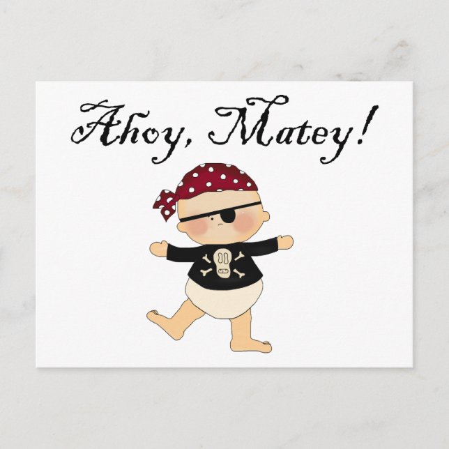 Carte postale Ahoy Matey Baby Pirate (Devant)