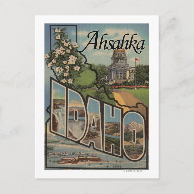 Carte Postale Ahsahka, Idaho - Scènes de grandes lettres (Devant)