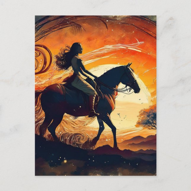 Carte Postale AI Girl et son cheval (Devant)