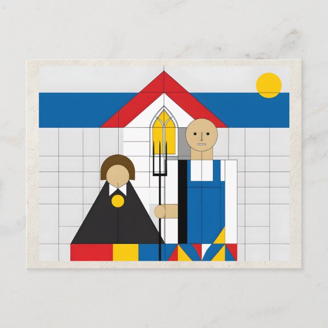 Carte Postale AI Remix Artwork Bauhaus Couple (Devant)