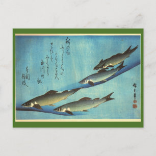 Carte Postale Ai (truite) - Photos japonaises couleur Hiroshige