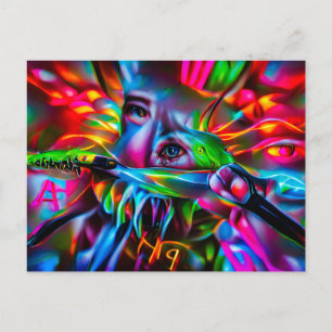 Carte Postale Aichmophobie : Art Surréel Vivid