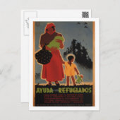 Carte Postale Aide aux réfugiés (1938)_Poster de propagande (Devant / Derrière)