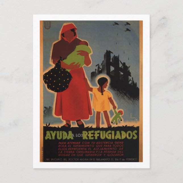 Carte Postale Aide aux réfugiés (1938)_Poster de propagande (Devant)