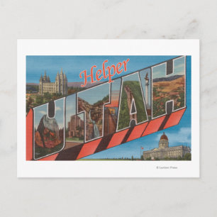 Carte Postale Aide, UtahGrandes lettresAide, UT