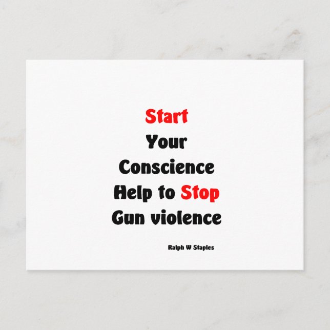 Carte Postale Aider à arrêter la violence armée (Devant)