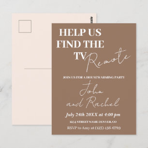 Carte Postale Aidez-nous à trouver la télécommande amusante fête