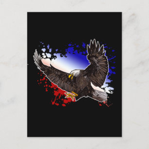 Carte Postale Aigle à tête blanche - Rouge, Blanc et Bleu
