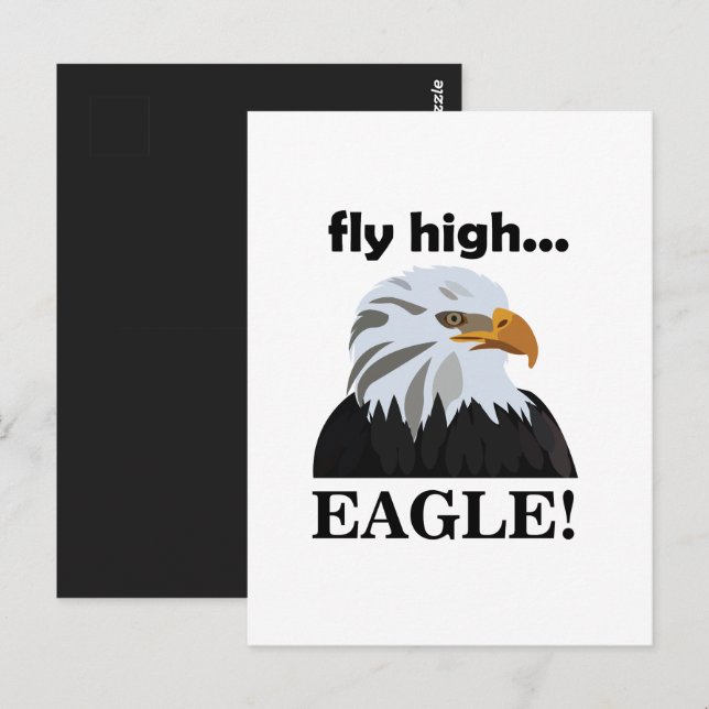 Carte Postale Aigle Aigle chauve vole haut  (Devant / Derrière)