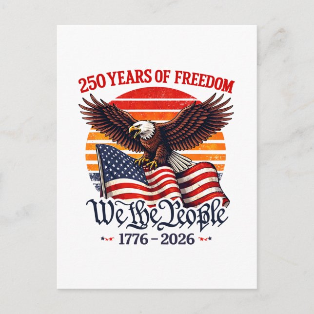 Carte Postale Aigle de liberté patriotique 250 ans (Devant)