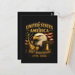 Carte Postale Aigle du 250e anniversaire des États-Unis d'Amériq