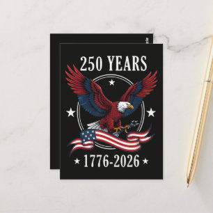 Carte Postale Aigle Et Drapeau 250 Ans 1776-2026 250ème