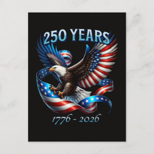 Carte Postale Aigle et drapeau patriotiques 250 ans 1776-2026