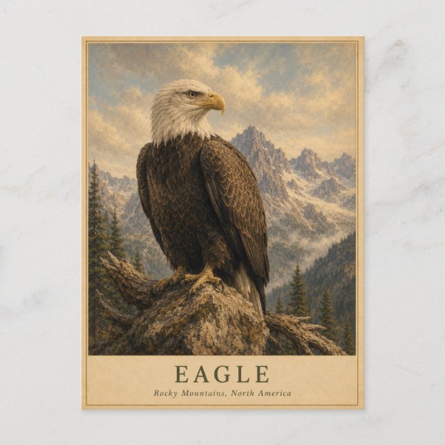 Carte Postale Aigle Montagnes Rocheuses VINTAGE (Devant)