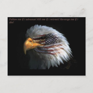 Carte Postale Aigle patriotique avec fond de drapeau
