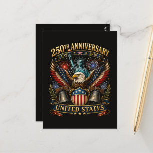 Carte Postale Aigle patriotique du 250e anniversaire des États-U
