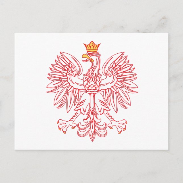 Carte Postale Aigle Polonais En Rouge (Devant)