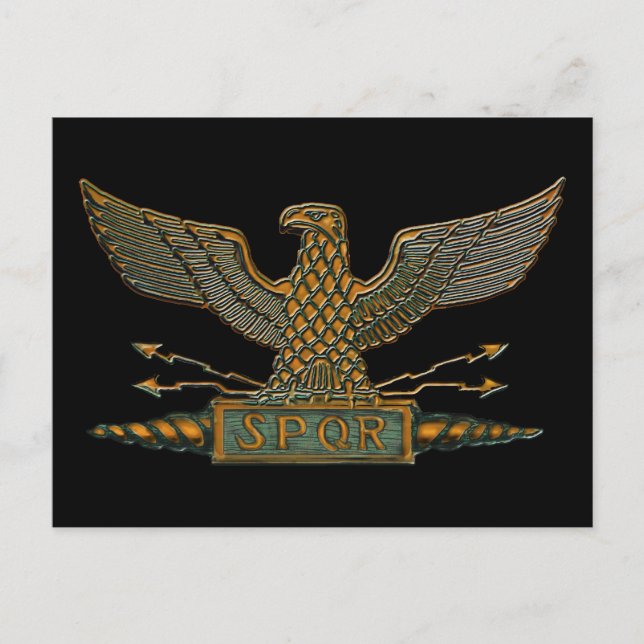 Carte Postale Aigle Romain Finition Cuivre (Devant)