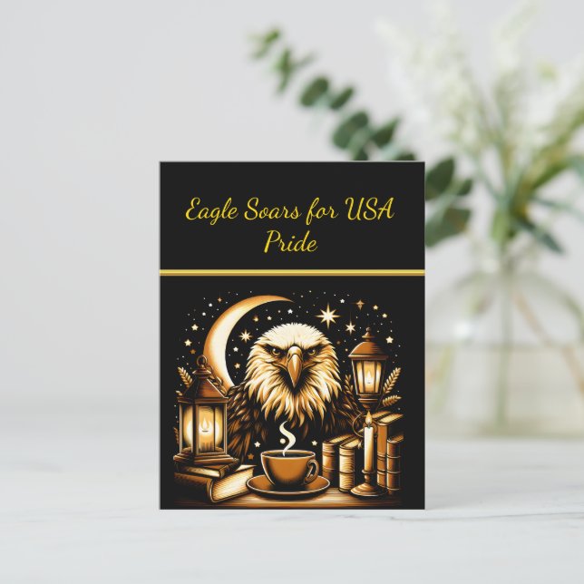 Carte Postale Aigle s'élevant sous les étoiles (Debout devant)