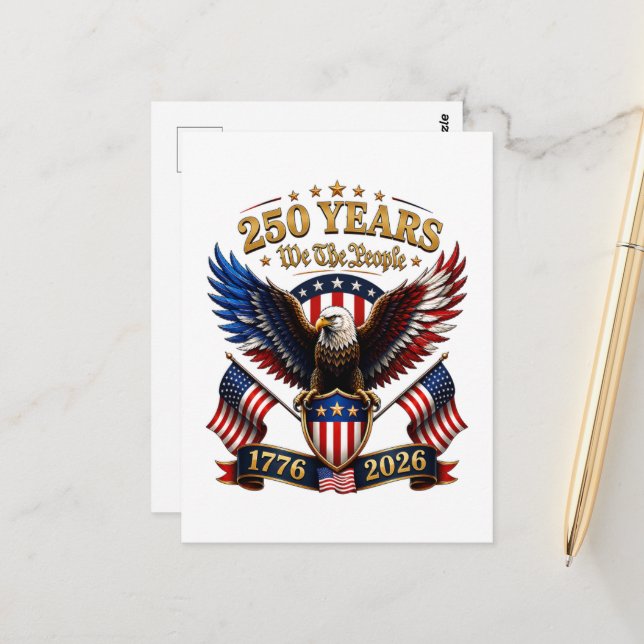 Carte Postale Aigle We The People 250 Ans (Devant/Arrière en situation)