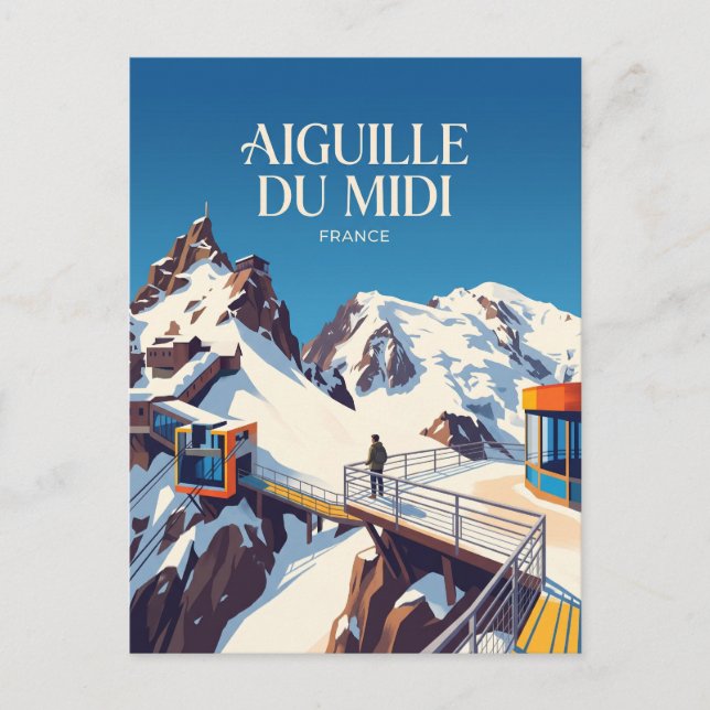 Carte Postale Aiguille du Midi, Chamonix France -> (Devant)