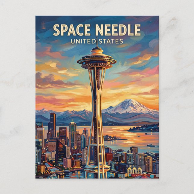 Carte Postale Aiguille spatiale de l'État de Washington (Devant)