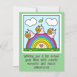 Carte Postale Aiguilles Rose Cute Arc En Arc Revenir À L'École