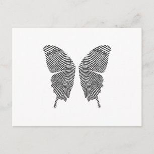 Carte Postale Ailes de papillon d'impression de doigt