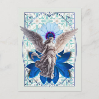Carte Postale Ailes de saphir - Ange Lotus Bleu