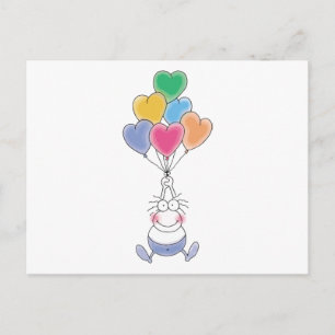 Carte Postale Aimer l'aquarelle mignonne