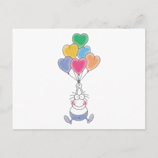 Carte Postale Aimer l'aquarelle mignonne